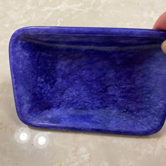Natural purple marble curvy collection bar soap dish soap tray holder - Picture 8 of 8